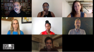 The Transformed City: Mobility Now. Seven Panelist having a group discussion about mobility during the COVID