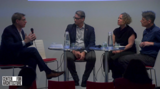 Image of panelists at Extreme Heat, Flooding, and Fires: Designing for Resiliency and Social Equity event