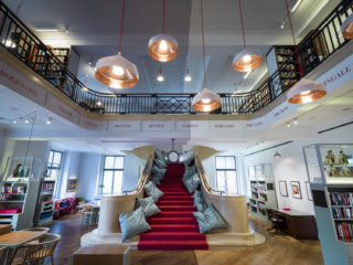 Interior of the Reading Room in the Wellcome Library/Wellcome Collection building at 183 Euston Road, London, NW1 2BE. Photo courtesy of Wellcome Collection.