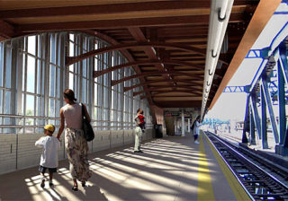 Interior view of Vickers Fourth Avenue IND subway station