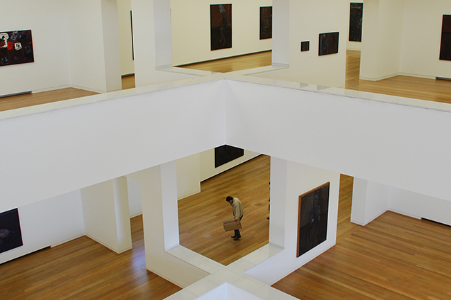 A photograph of the interior structure of the Ibere Camargo Museum