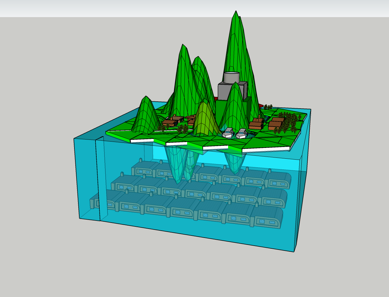 Digital Design model of water and land