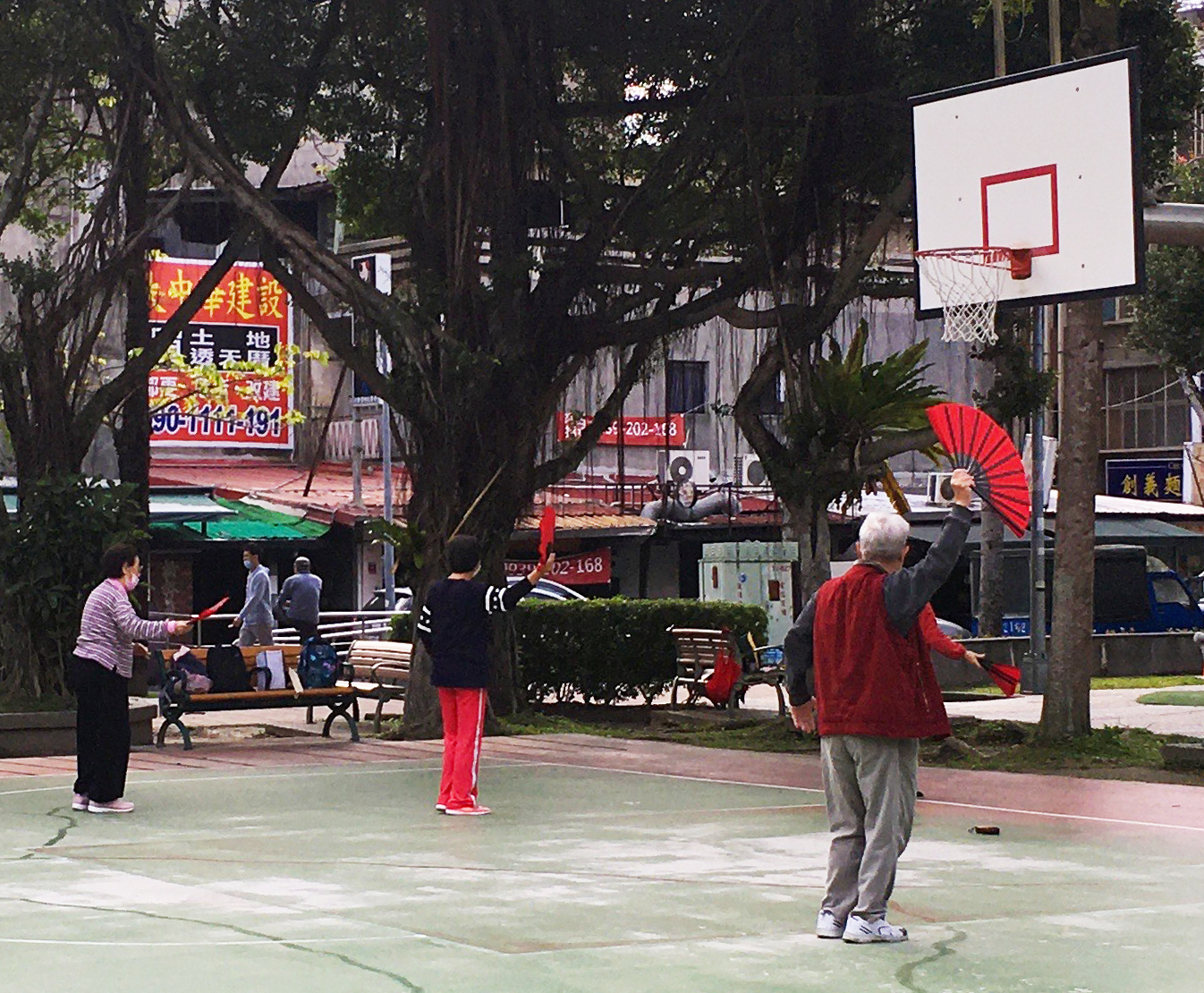 Seniors on a Basketball Court.