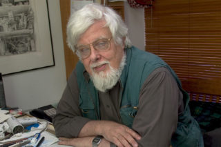 James Wines at his desk.