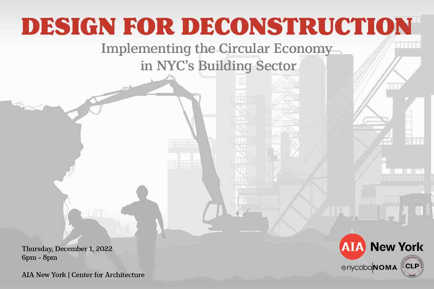 Design for Deconstruction promotional event graphic