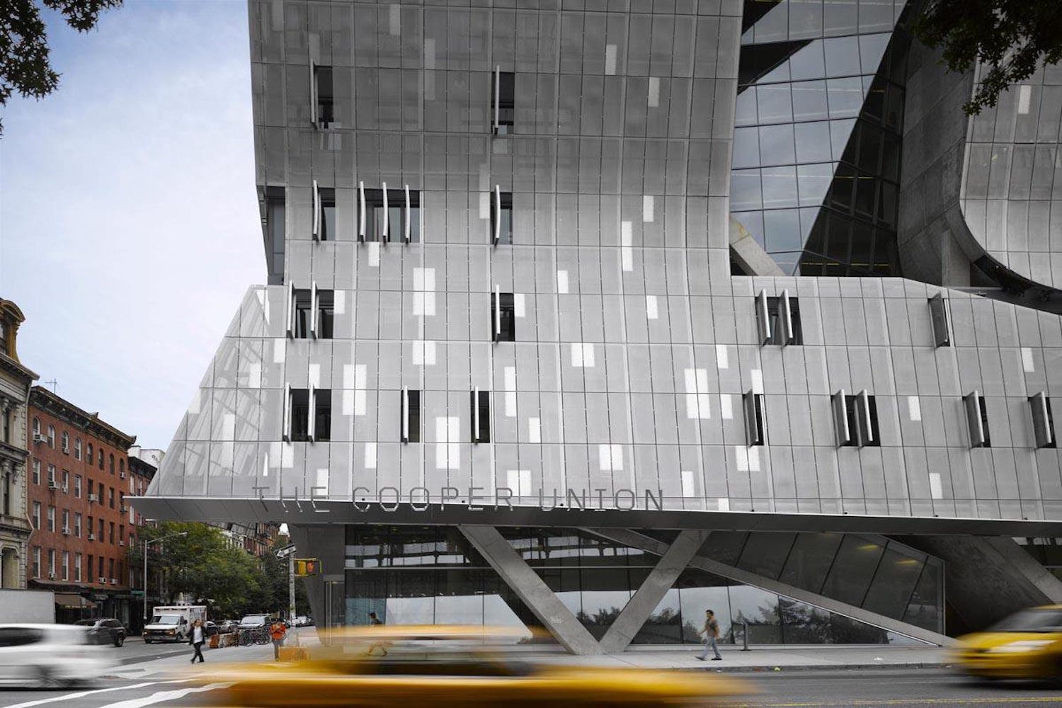 Exterior photo of Morphosis' addition to Cooper Union.