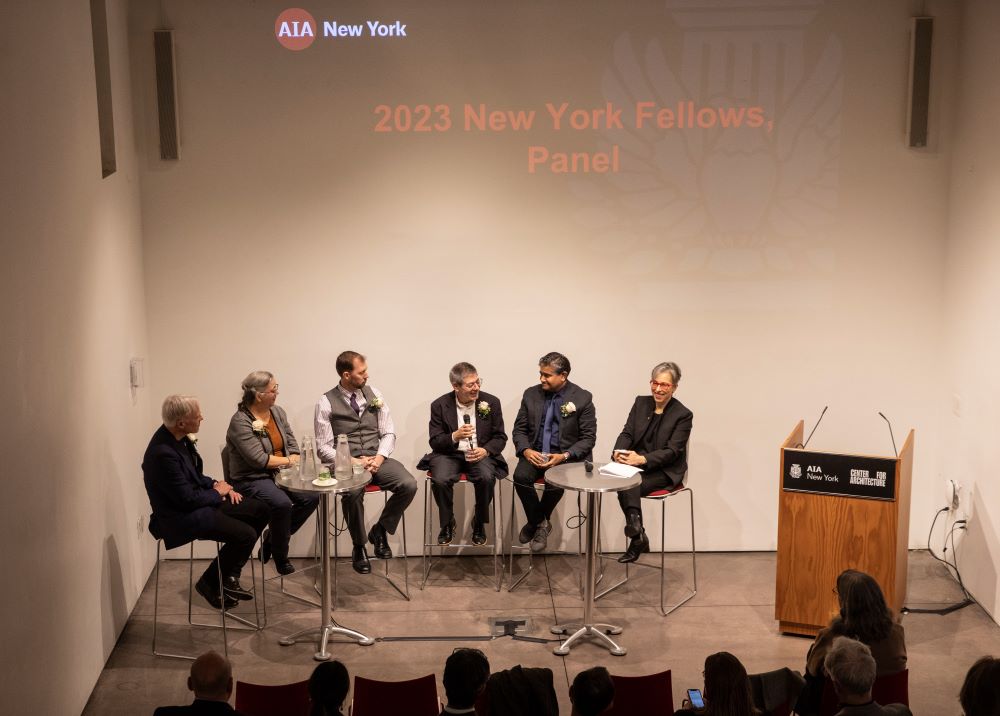 Panel of 5 new members of the AIA College of Fellows.