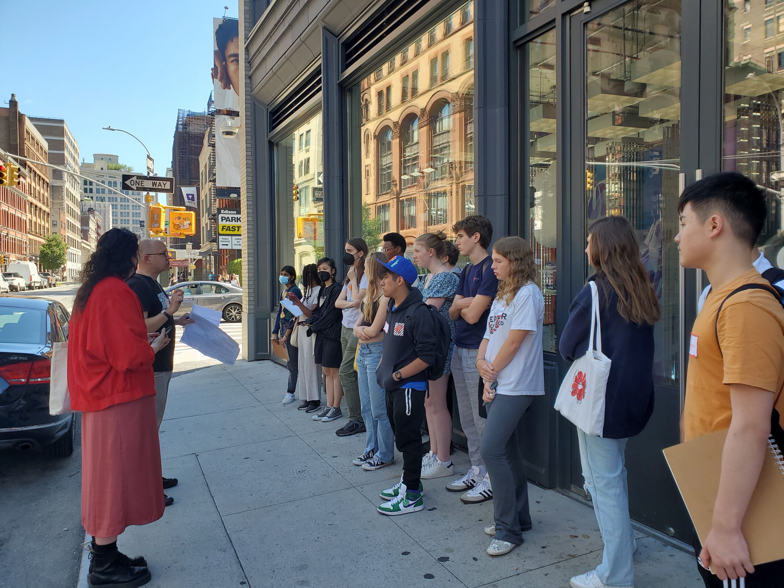 High school students on a tour of SoHo