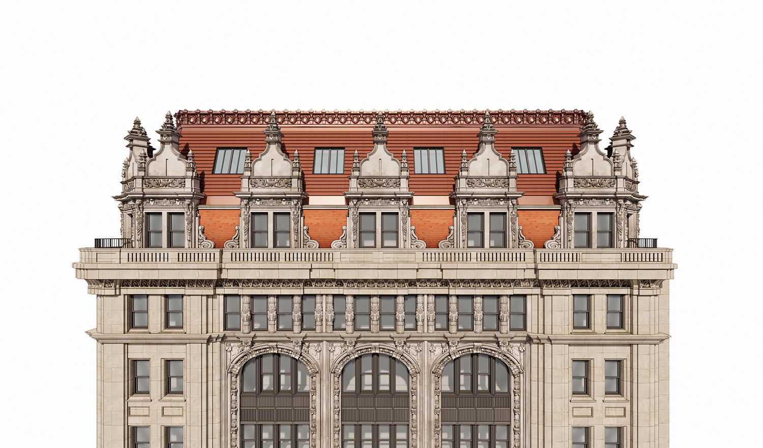 Exterior image of 95 Madison elevated rendering