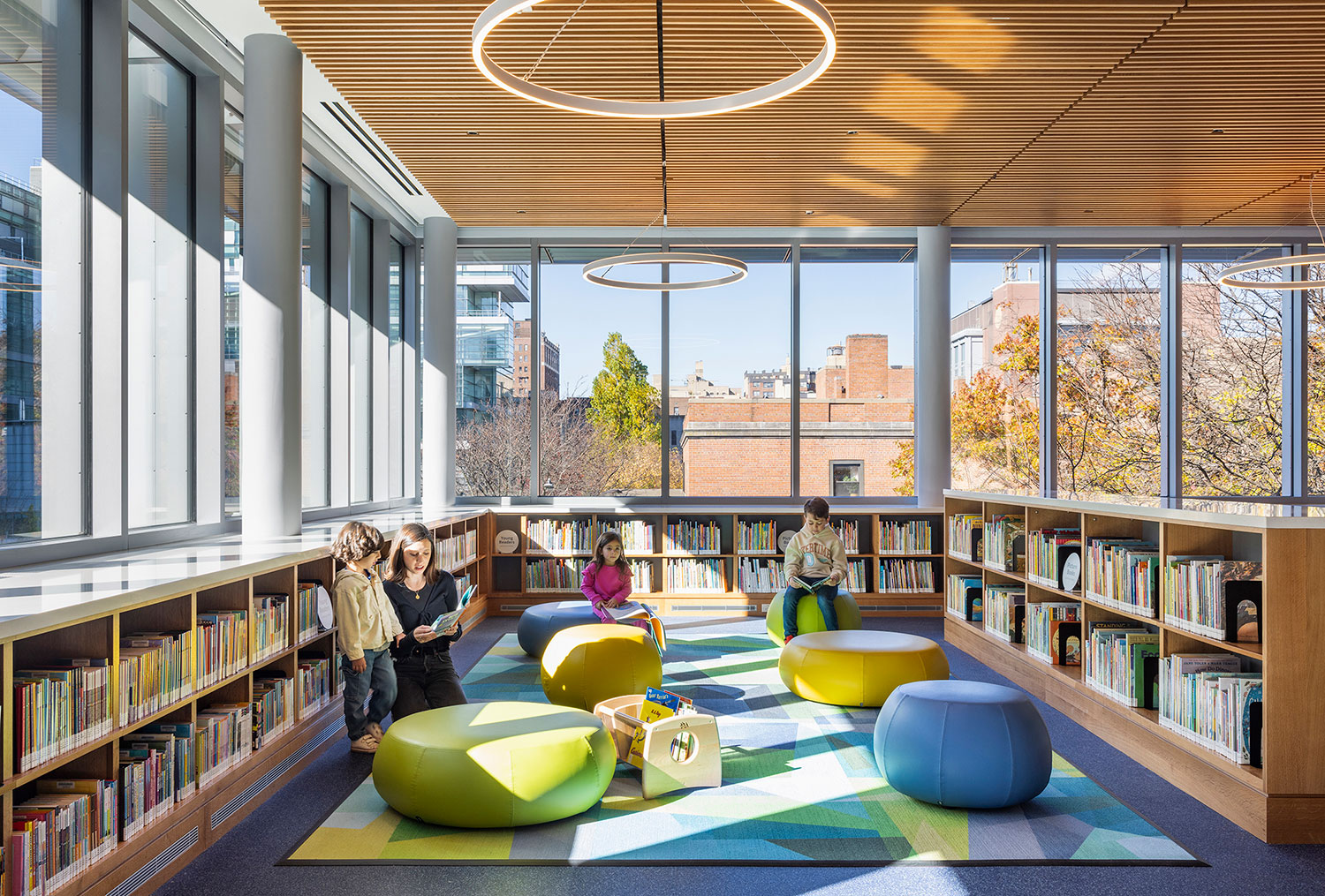 Interior of seating area at Melrose Library